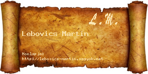 Lebovics Martin névjegykártya