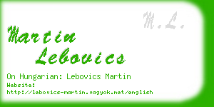 martin lebovics business card